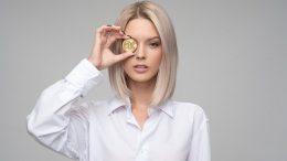 woman with coin