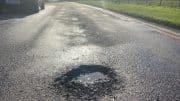 pothole in tarmac