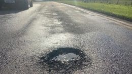 pothole in tarmac