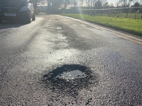 pothole in tarmac